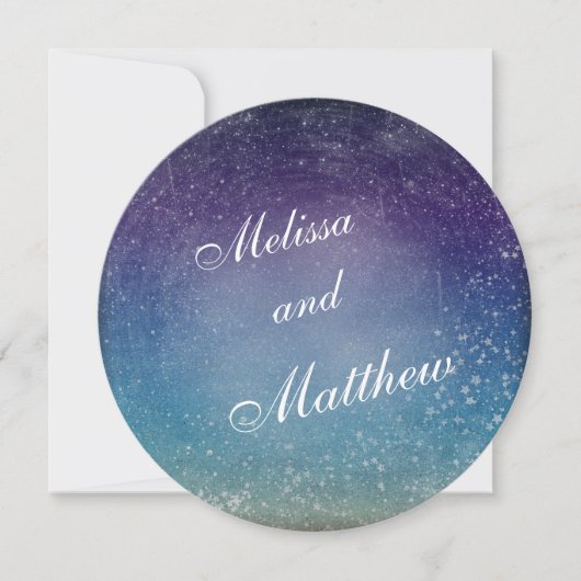 Farbenfrohe Sterne im Abend Sky Wedding Einladung (Vorderseite)