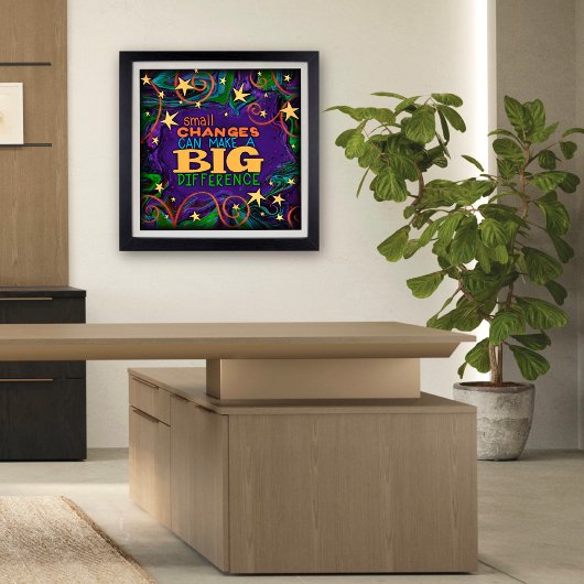 Farbenfrohe Sterne Kleine Veränderungen Inspiriere Poster