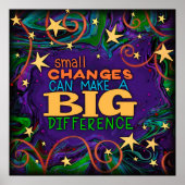 Farbenfrohe Sterne Kleine Veränderungen Inspiriere Poster (Vorne)