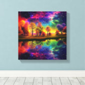 Farbenfrohe Sterne Leinwanddruck (Insitu (Holzboden))