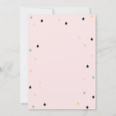 Farbenfrohe Sterne Pink Moon Babydusche Einladung (Rückseite)