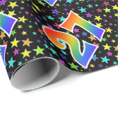 Farbenfrohe Sterne + Regenbogenmuster "27" Event # Geschenkpapier (Rolleneckpunkt)