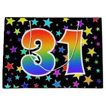 Farbenfrohe Sterne + Regenbogenmuster "31" Event #