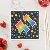 Farbenfrohe Sterne + Regenbogenmuster "41" Event # Serviette (Beispiel)