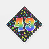 Farbenfrohe Sterne + Regenbogenmuster "43" Event # Serviette (Ecke)