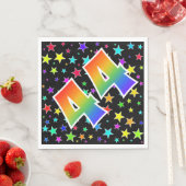 Farbenfrohe Sterne + Regenbogenmuster "44" Event # Serviette (Beispiel)