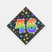 Farbenfrohe Sterne + Regenbogenmuster "46" Event # Serviette (Ecke)