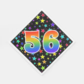 Farbenfrohe Sterne + Regenbogenmuster "56" Event # Serviette (Ecke)