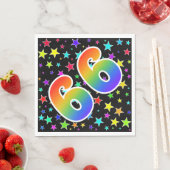 Farbenfrohe Sterne + Regenbogenmuster "66" Event # Serviette (Beispiel)
