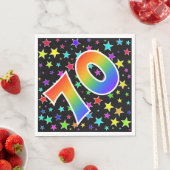 Farbenfrohe Sterne + Regenbogenmuster "70" Event # Serviette (Beispiel)