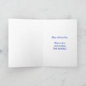 Farbenfrohe Sterne + Regenbogenmuster "74" Geburts Karte (Innenseite)