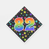 Farbenfrohe Sterne + Regenbogenmuster "82" Event # Serviette (Ecke)