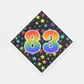Farbenfrohe Sterne + Regenbogenmuster "83" Event # Serviette (Ecke)