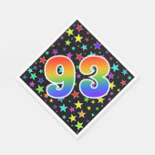 Farbenfrohe Sterne + Regenbogenmuster "93" Event # Serviette (Ecke)