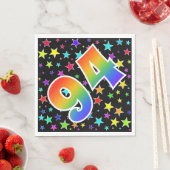 Farbenfrohe Sterne + Regenbogenmuster "94" Event # Serviette (Beispiel)