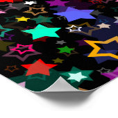 Farbenfrohe Sterne Schwarz Poster (Ecke)