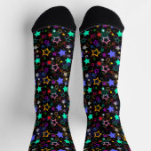 Farbenfrohe Sterne Schwarz Socken (Oben)