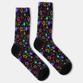 Farbenfrohe Sterne Schwarz Socken (Rechts)