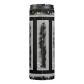 Farbenfrohe Sterne Schwarzer Thermalwäscher Thermosbecher (Rückseite)