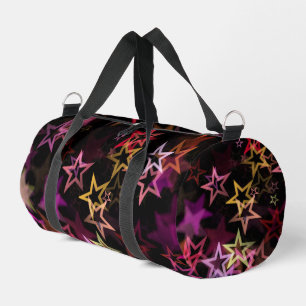 Farbenfrohe Sterne tanzen whimsisisch Duffle Bag