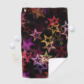 Farbenfrohe Sterne tanzen whimsisisch Golfhandtuch (Insitu)