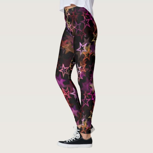 Farbenfrohe Sterne tanzen whimsisisch Leggings (Links)