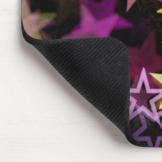Farbenfrohe Sterne tanzen whimsisisch Mousepad (Ecke)