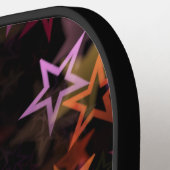 Farbenfrohe Sterne tanzen whimsisisch Pickleball Schläger (Linke Seite)