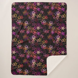 Farbenfrohe Sterne tanzen whimsisisch Sherpadecke