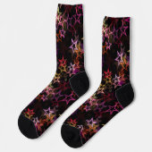 Farbenfrohe Sterne tanzen whimsisisch Socken (Linkes Detail)