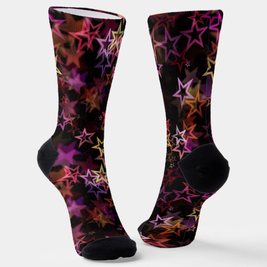 Farbenfrohe Sterne tanzen whimsisisch Socken (Gewinkelt)