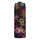 Farbenfrohe Sterne tanzen whimsisisch Thermosbecher (Vorderseite)