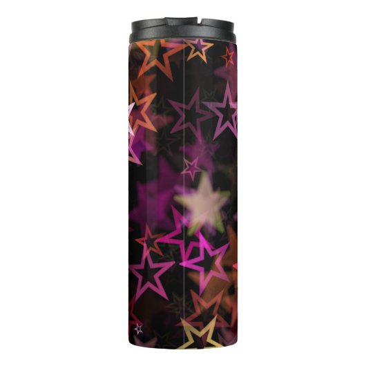 Farbenfrohe Sterne tanzen whimsisisch Thermosbecher (Rückseite)