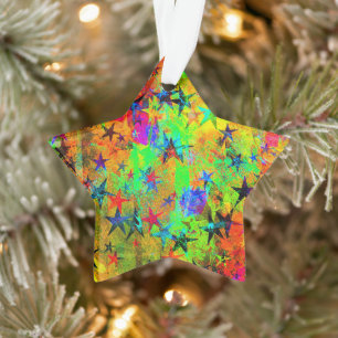 Farbenfrohe Sterne und Textur Ornament