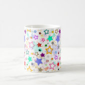 Farbenfrohe Sterne Weiß  Kaffeetasse (Mittel)