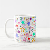 Farbenfrohe Sterne Weiß  Kaffeetasse (Links)