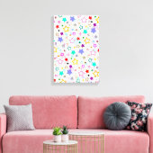 Farbenfrohe Sterne Weiß  Leinwanddruck (Insitu (Wohnzimmer))