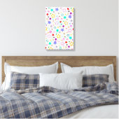 Farbenfrohe Sterne Weiß  Leinwanddruck (Insitu (Schlafzimmer))