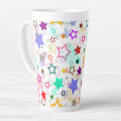 Farbenfrohe Sterne Weiß Milchtasse (Linke Ecke)