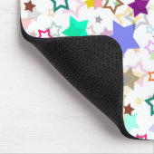 Farbenfrohe Sterne Weiß  Mousepad (Ecke)