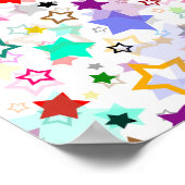Farbenfrohe Sterne Weiß  Poster (Ecke)