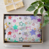 Farbenfrohe Sterne Weiß Seidenpapier (Geschenk)