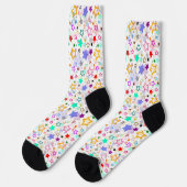 Farbenfrohe Sterne Weiß Socken (Linkes Detail)