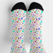 Farbenfrohe Sterne Weiß Socken (Oben)