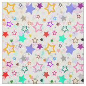 Farbenfrohe Sterne Weiß  Stoff (Muster)