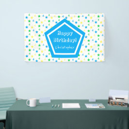 Farbenfrohe Sternenjungen 4. Geburtstag Banner