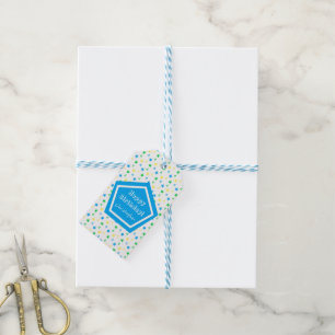 Farbenfrohe Sternenjungen 4. Geburtstag Geschenkanhänger