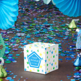 Farbenfrohe Sternenjungen 4. Geburtstag Geschenkschachtel