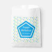 Farbenfrohe Sternenjungen 4. Geburtstag Geschenktütchen (Vorderseite)