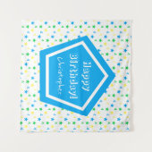 Farbenfrohe Sternenjungen 4. Geburtstag Wandteppich (Vorderseite (Horizontal))